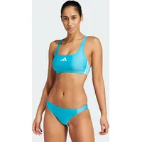 Adidas 3-Streifen V-Back Bikini BLAU|WEISS 40, Lucid Cyan/Weiß, 44