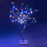 Out of the Blue LED-Lichterkette Bunter Lichterbaum 108 farbige LEDs Batterie 108-flammig Silberfarben