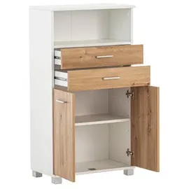 Schildmeyer Palermo Highboard 60 x 110,5 x 32,6 cm Weiß/Eiche