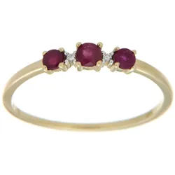 Firetti Fingerring »Schmuck Geschenk Gold 333 Damenring Goldring Edelstein Farbstein Rubin«, mit Rubin - mit Brillanten Firetti gelbgoldfarben-weißgoldfarben-rot + rot 18
