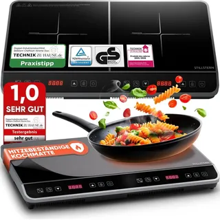 STILLSTERN Doppel-Induktionskochfeld -Kochplatte 3600W, 18 Stufen, 24h Timer,