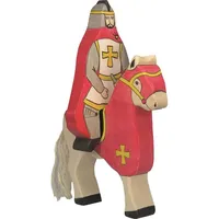 HOLZTIGER 80246 - Roter Ritter mit Mantel, reitend (ohne