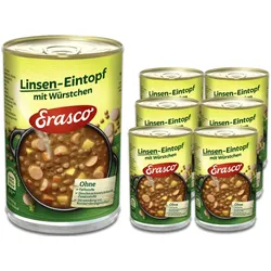 Erasco Linsen-Eintopf mit Würstchen 1 Portion 6x400G