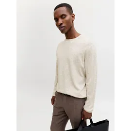 JACK & JONES Rundhalspullover Beige L