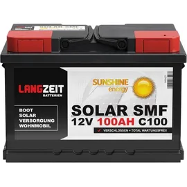 LANGZEIT Batterien Langzeit Solarbatterie SMF 100Ah 12V