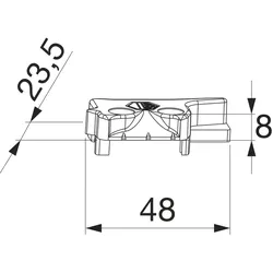 MM Hebeteil PVC 12/20-13, KBE/KÖMMERLING/TROCAL, links, silber (359295)