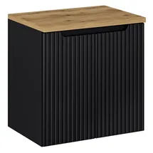Lomadox Waschbeckenschrank 60 cm schwarz Eiche Waschtischunterschrank Badezimmer Schrank