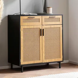 Wohnling Sideboard 80 x 86,5 x 40 cm Schwarz