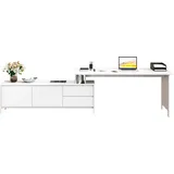 Home Affaire Eckschreibtisch Luven Kiefer massiv / Weiß