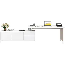 Home Affaire Eckschreibtisch Luven Kiefer massiv / Weiß