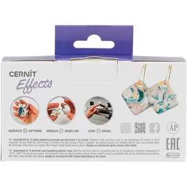 Cernit CEASS003C Set mit 12 Farben Ofenhärtende Polymer-Modelliermasse à 25g