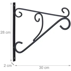 Relaxdays 2er Set, Blumenampel Halterung, schwarz