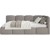 Selsey Polsterliege mit Matratze und Bettkasten ¦ grau ¦ Maße (cm): B: 220 H: 88