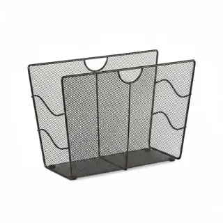 Relaxdays Zeitungsständer Mesh, Schwarz