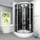 AcquaVapore D58-53T0 Komplettdusche mit Schiebetür 90 x 90 cm schwarz Sicherheitsglas D58-53T0