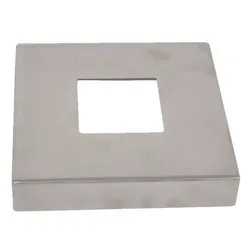 Edelstahl Pfosten Abdeckkappe – 15,5 × 15,5 × 3 cm, V2A, geschliffen, zur Abdeckung von Montagefuß & Schraubplatte, für Glaspfosten & Zaunsysteme