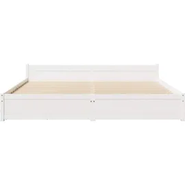 vidaXL Massivholzbett 180 x 200 cm Weiß