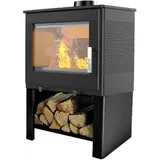 Supra - 8,7 kw wasserdichter holzofen aus gusseisen, odélya pyre, schwarz FR9016150B