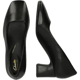 CLARKS Fernie Court Shoe, Black Leather, 37 EU