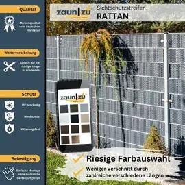 zaun|zu® Sichtschutz Rattan Einzelstreifen für Doppelstabmatten Dunkelbraun 2,55m