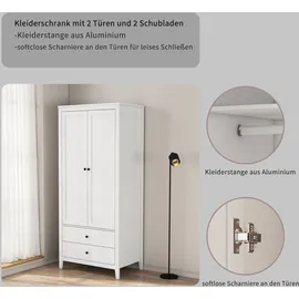 OTTO home Kleiderschrank Borkum 89 x 200 x 52 cm Weiß