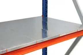 Regalwerk EMMA-Stahlpaneeleinlage BxT 2700x600 mm verz. Fachabdeckung max Traglast 1090 kg