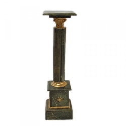 Casa Padrino Barock Marmor Säule Grün 30 x 30 x H. 100 cm - Barock Marmor Deko Accessoires