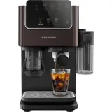 Grundig KSM 8530 schwarz/braun Siebträgermaschine mit Milchaufschäumer