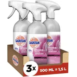 Sagrotan Hygiene-Textilerfrischer Wasserlilie– Entfernt festsitzende Gerüche & geruchsbildende Bakterien – Für Kleidung & Wohntextilien – 3 x 500 ml