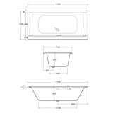 Ottofond Whirlpool-Badewannen-Komplettset Rosa 170 cm mit Armatur S2000