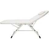 Legwfdthy Mit 3 Zonen Klappbar Therapieliege Kosmetikstuhl Massageliege Massagebank Kosmetikliege Faltbarer Massagestuhl Bett PVC Salon SchöNheit Couch Tragbare Tattoo Spa Gesichtsbett Beauty (Weiß)