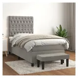 vidaXL Boxspringbett 100 x 200 cm Hellgrau