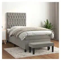 vidaXL Boxspringbett 100 x 200 cm Hellgrau