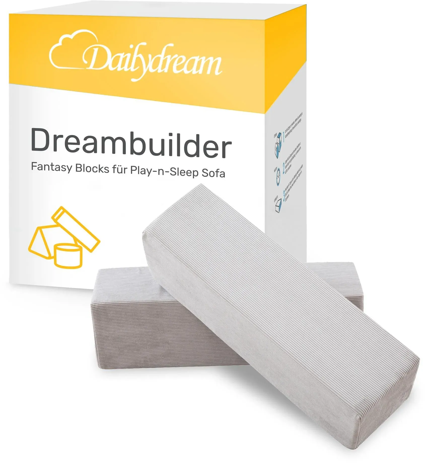 Fantasy Blöcke – Erweiterung für das Dailydream Spiel- und Schlafsofa, Grau