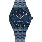 Tommy Hilfiger Analog Quarzuhr für Damen mit Blaues Edelstahlarmband - 1782552