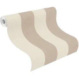 Rasch Textil Rasch »Vliestapete Perfecto VI 844016 Streifen strukturiert Blockstreifen Beige und Cremeweiß aus der Kollektion - 10,05m x 0,53m (LxB)