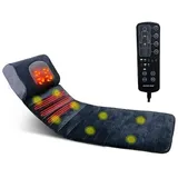 ECODE® Massagematte für den ganzen Körper mit 8 Vibrationsmotoren und Lendenwärme | Massagematte für Rücken und Nacken mit Shiatsu Kissen, 15 Massagemodi