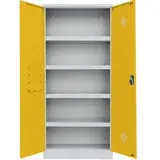 Lüllmann Umweltschrank 566256 rapsgelb, lichtgrau 91,6 x 42,2 x 195,0 cm, aufgebaut, 1 St.