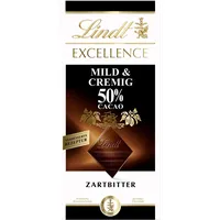 Lindt EXCELLENCE Mild & Cremig 50 % Kakao - Zartbitter-Schokolade | 100 g Tafel | Extra milde, feinherbe Bitter-Schokolade | Intensiver Kakao-Geschmack | Dunkle Schokolade | 100g (1er Pack)