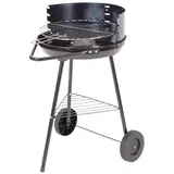 Metall Holzkohle Grill Rundgrill Grillwagen 70cm Standgrill Gartengrill Garten