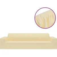 vidaXL Stretch Sofahusse 4-Sitzer Creme Polyester-Jersey
