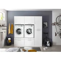Respekta Clara Waschmaschinenschrank 184,8 x 200 x 67,6 cm Weiß Holz/Kunststoff/Metall/Spanplatte