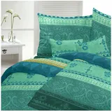 Traumschlaf Indi Mako-Satin türkis 200 x 220 + 2 x 80 x 80 cm