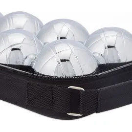 Relaxdays Boule Kugeln, im Set schwarz/silber