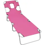 vidaXL Klappbare Sonnenliege mit Kopfkissen Stahl Magento Rosa