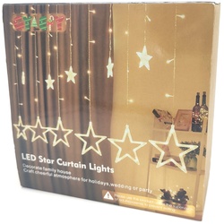 LED Weihnachtslichterkette Sterne 138 LEDs 8 Modi Lichtervorhang IP65 Beleuch...