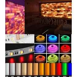 12V RGBW LED Sauna Strips inkl. weiss 5m + Saunaduft
