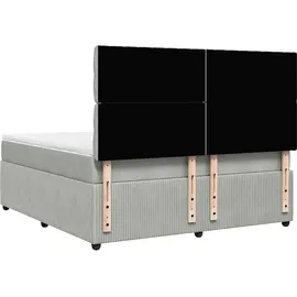 vidaXL Boxspringbett 180 x 200 cm Hellgrau