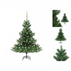 Künstlicher Weihnachtsbaum Nordmann LED & Kugeln Grün 150 cm