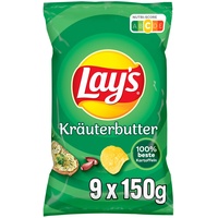 Lay's Kräuterbutter – Knusprig gewürzte Kartoffelchips für eine gelungene Party (9 x 150 g)